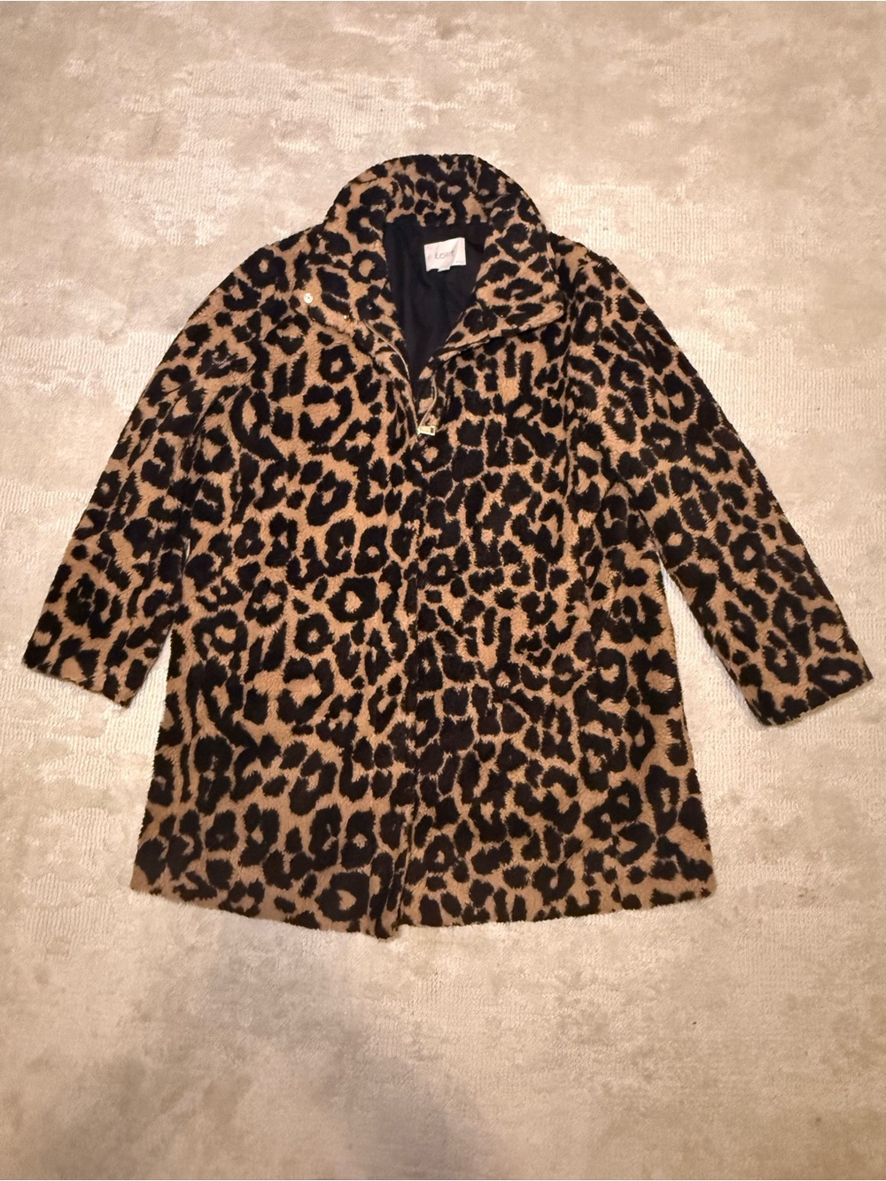 Loft Leopard Print Coat XL Petite
